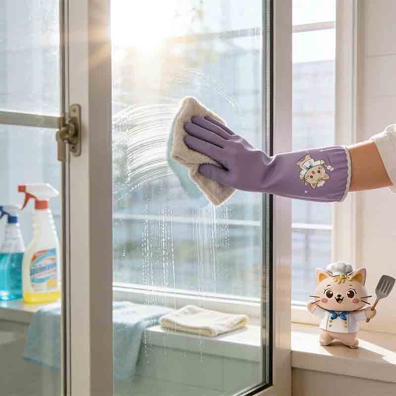 Dish Glove Rubber - 1 Pair of Household Cleaning and