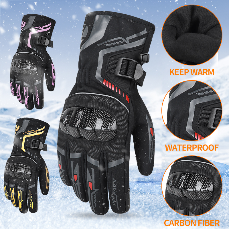 Motorcycle Glove Knuckle - Winter Motorcycle Gloves for Men Waterproof