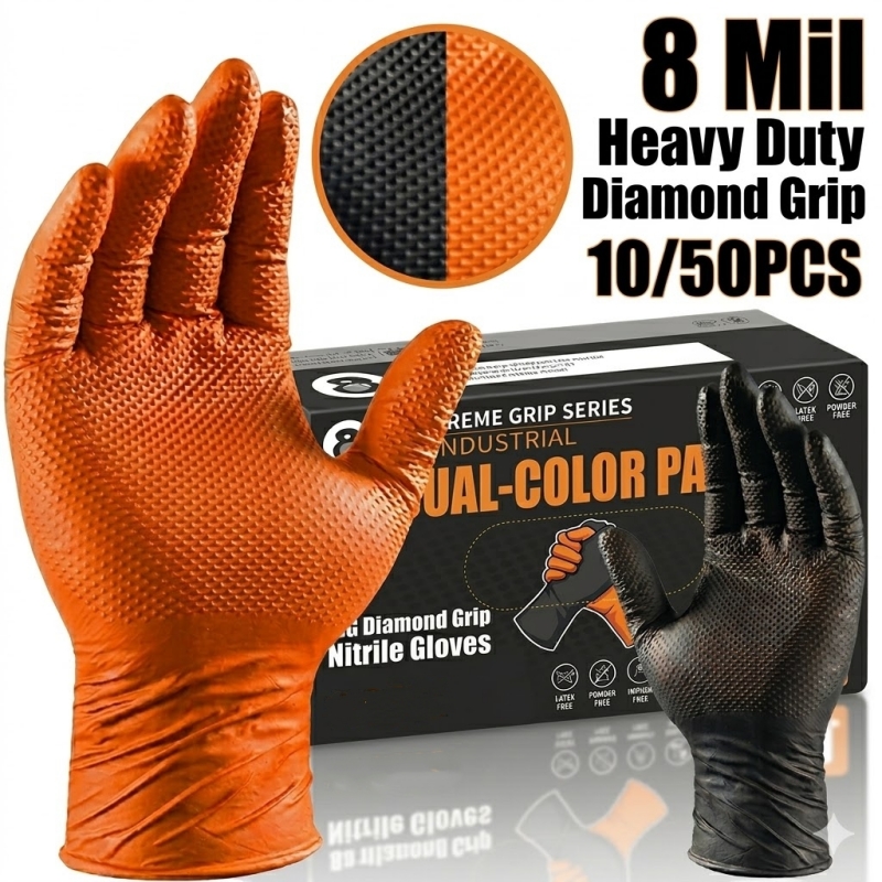 Heavy Duty Orange Nitrile Glov – Nitrile Mechanic Glove Bewertung und Preis
