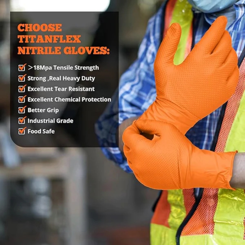 Heavy Duty Orange Nitrile Glov – Nitrile Mechanic Glove Bewertung und Preis