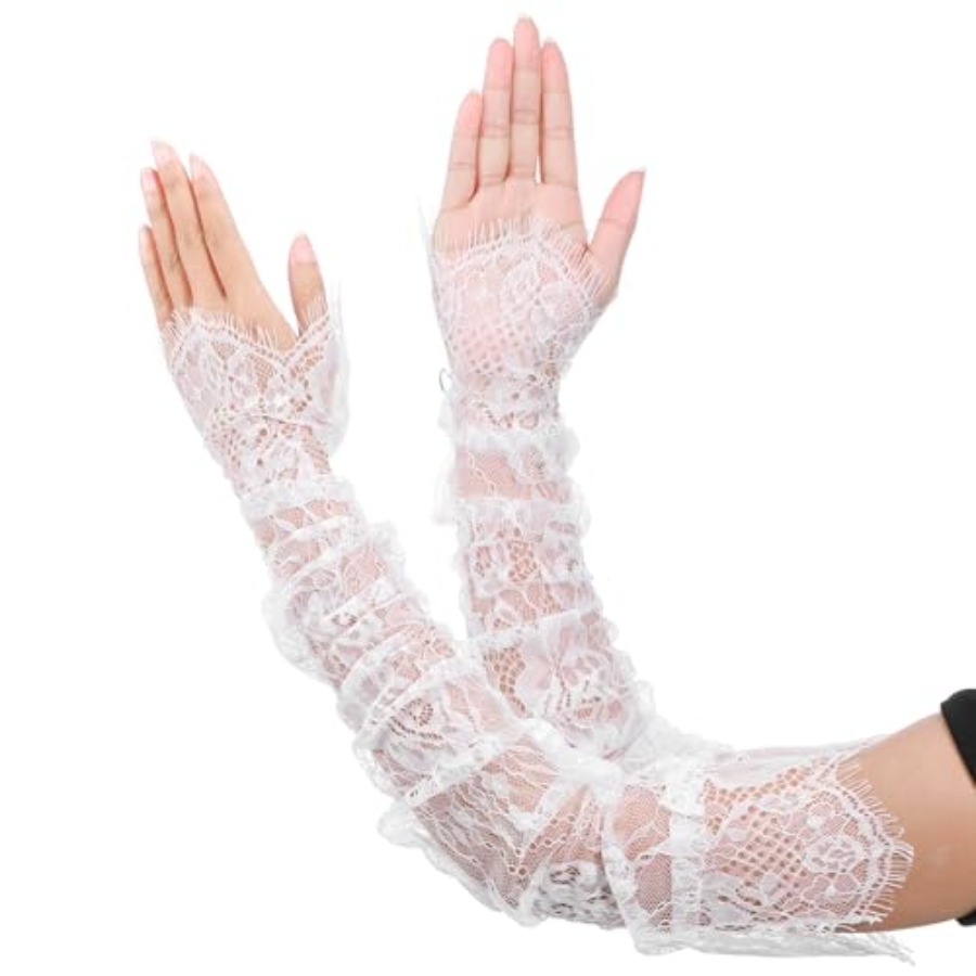 Long Sheer Lace Arm Sleeves Fo – Fingerless Glove Knit Bewertung und Preis