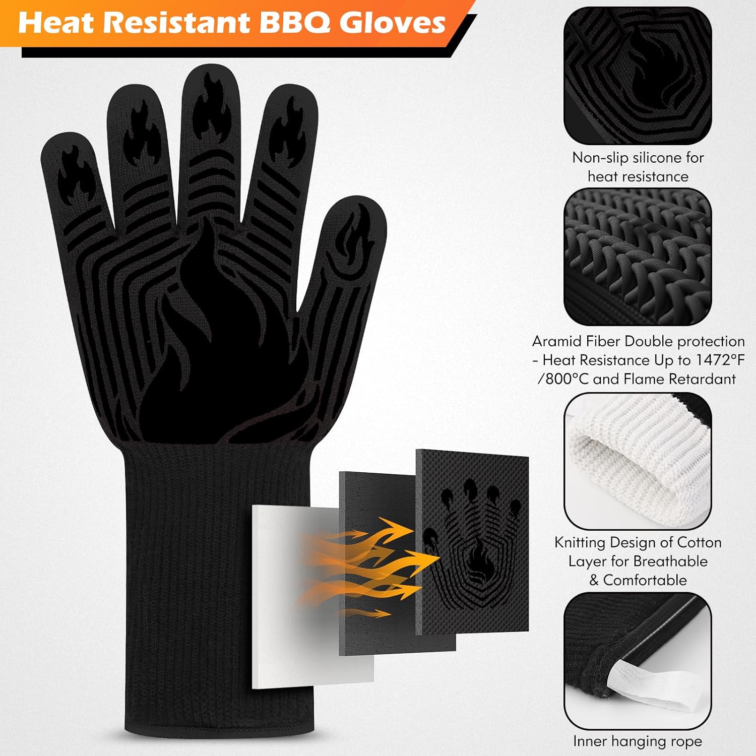 1472°F Heat Resistant BBQ Glov – Oven Mitt Silicone Bewertung und Preis