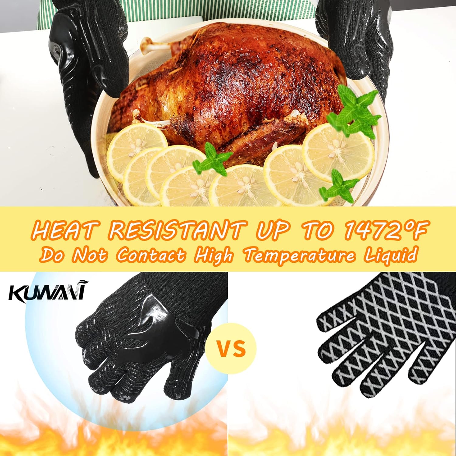 1472°F Heat Resistant BBQ Glov – Oven Mitt Silicone Bewertung und Preis
