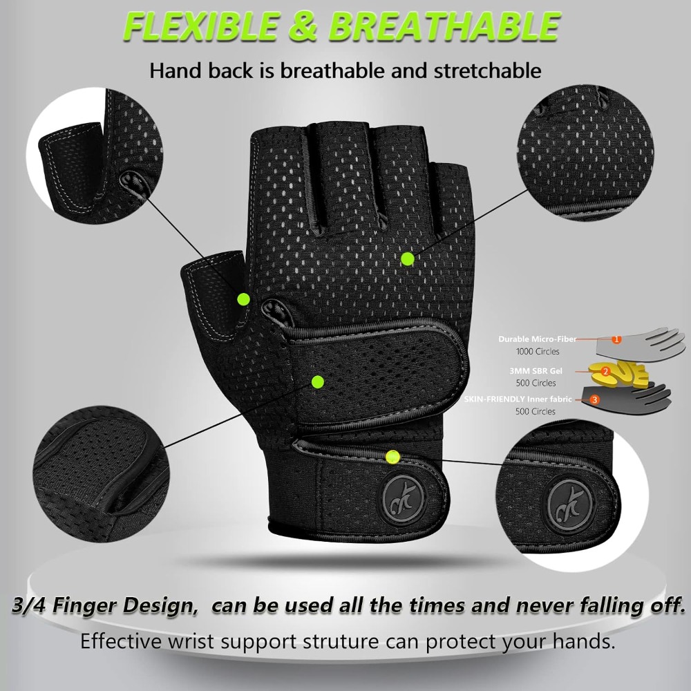 Fingerless Workout Gloves with – Cycling Glove Padded Bewertung und Preis
