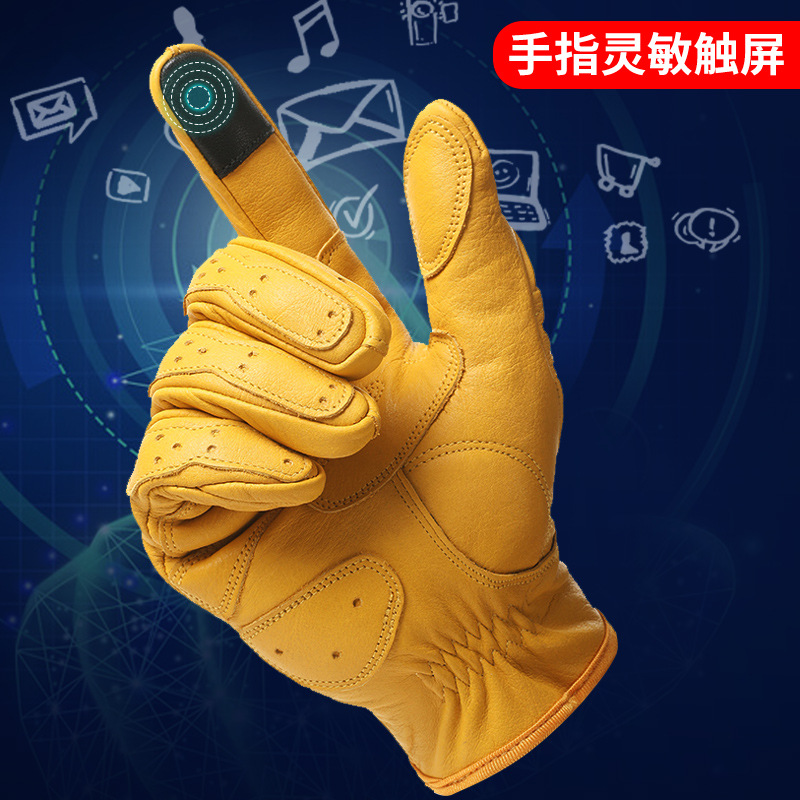 Motorcycle Cycling Gloves Leat – Leather Driving Glove Bewertung und Preis