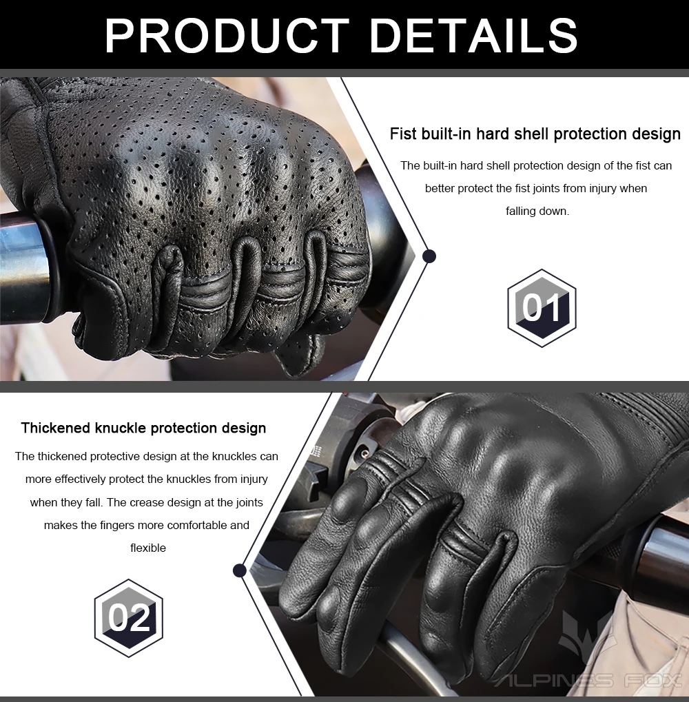 Unisex Vintage Leather Motorcy – Motorcycle Glove Knuckle Bewertung und Preis