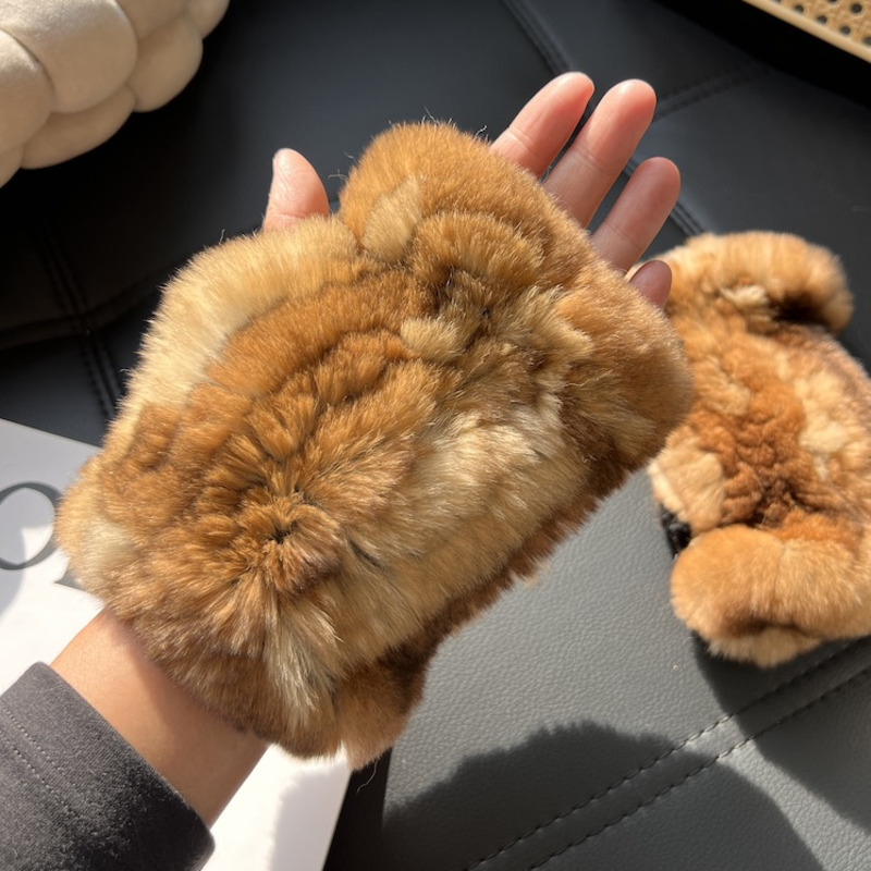 Real Rex Rabbit Fur Half-Finge – Fingerless Glove Knit Bewertung und Preis
