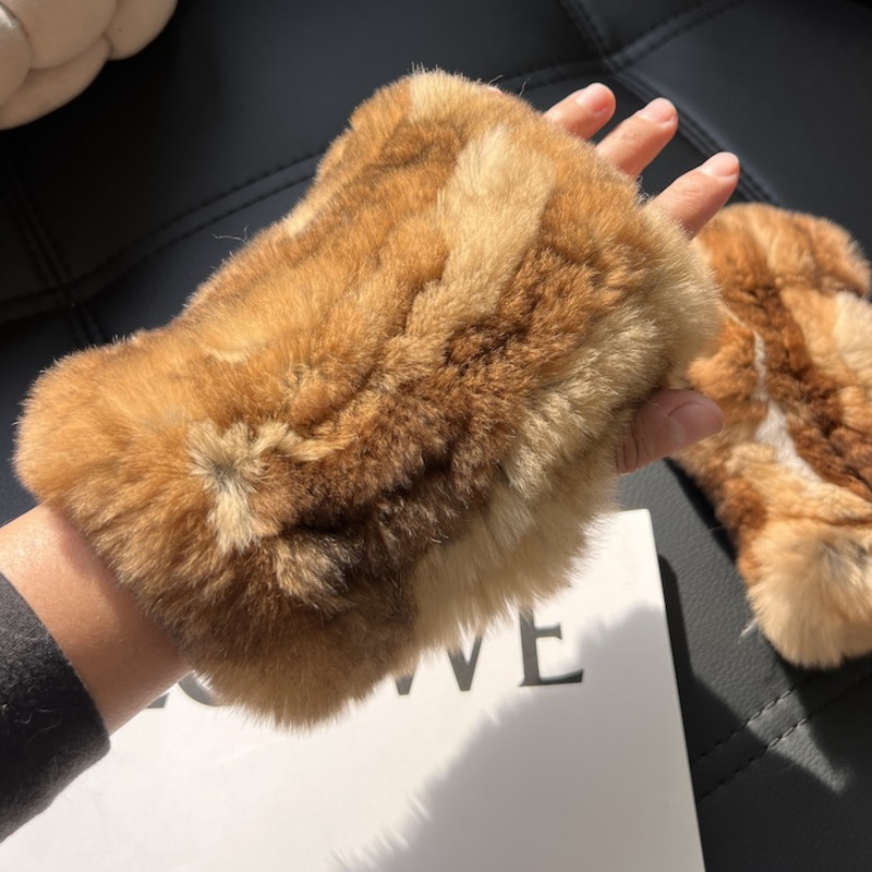 Real Rex Rabbit Fur Half-Finge – Fingerless Glove Knit Bewertung und Preis