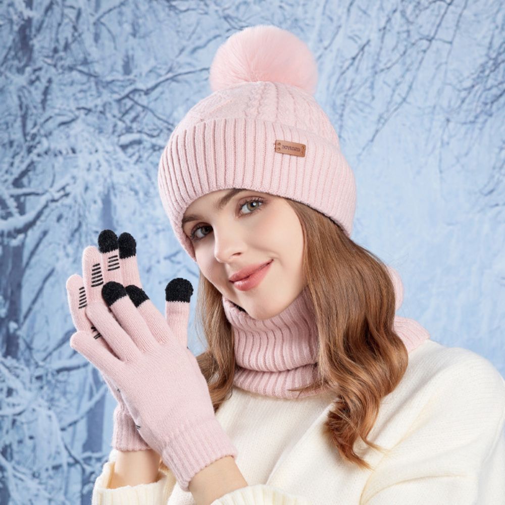 3pcs Simple Solid Color Hat Sc – Wool Glove Lined Bewertung und Preis