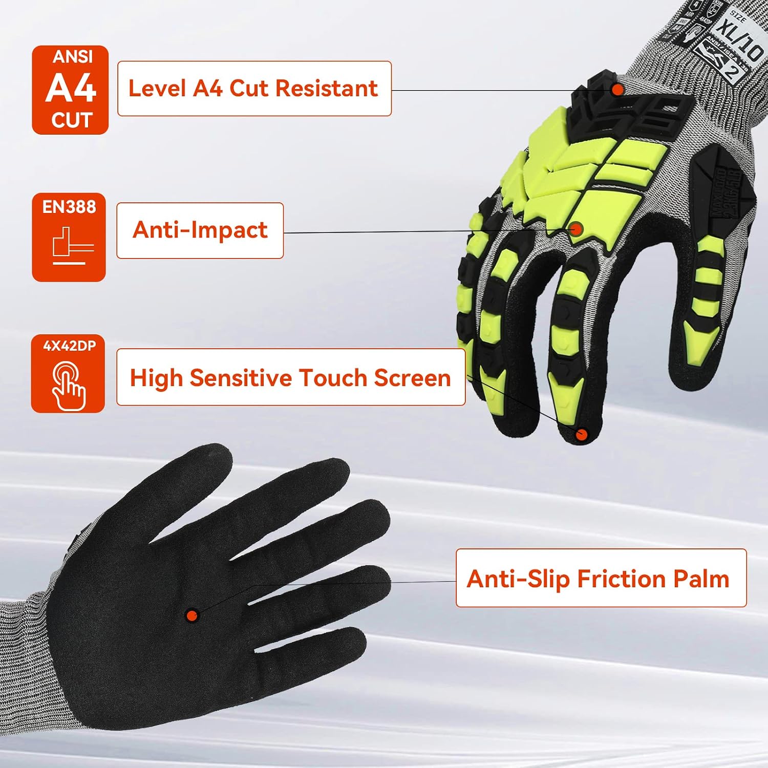 Cut Resistant Impact Gloves, A – Work Glove Impact Bewertung und Preis
